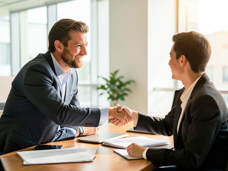 Recruiter meeting a candidate for an interview